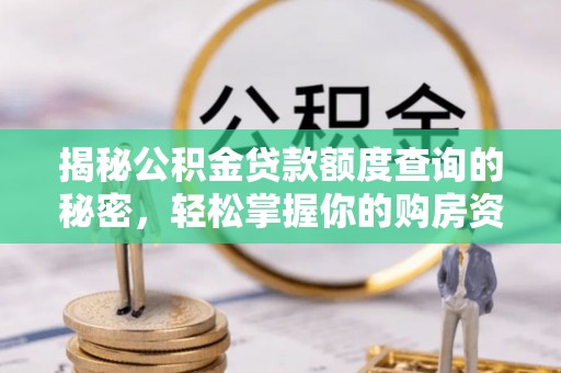 专业揭秘公积金贷款额度查询的秘密，轻松掌握你的购房资金